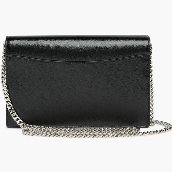 Marc Jacobs Black Wallet on a Silver Chain - Picture 3 of 6